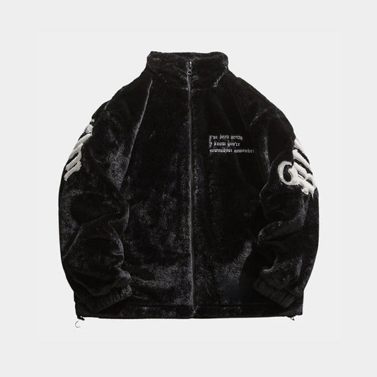 Streetwear Outerwear | Gothic Fleece Jacket