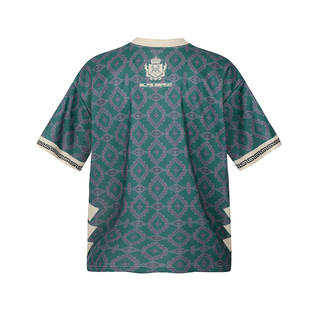 Always Strive Green Patterned Jersey V-Neck T-Shirt