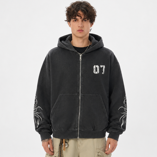 Gothic Tree Graphic Oversized Hoodie