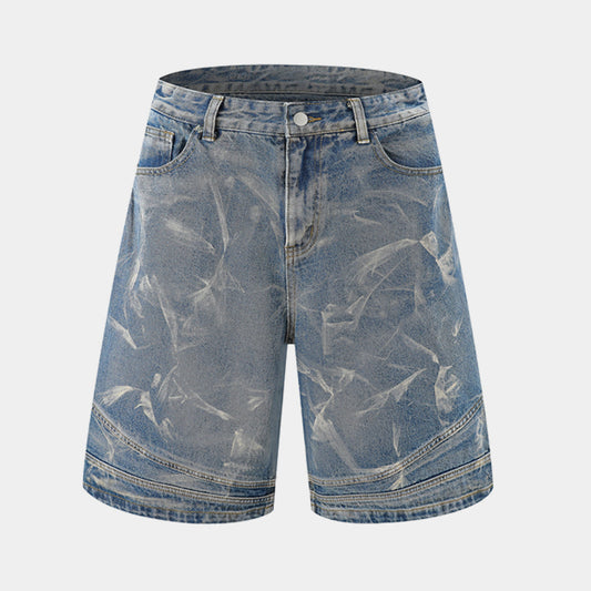 Washed Distressed Denim Shorts - Comfort Meets Style