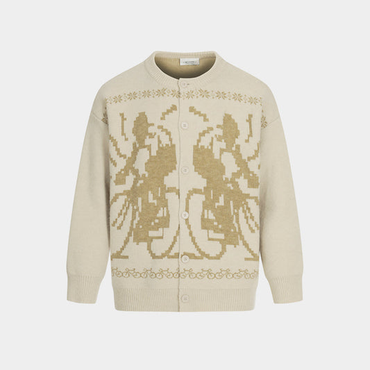 Cyclist Graphic | Knit Retro Cardigan