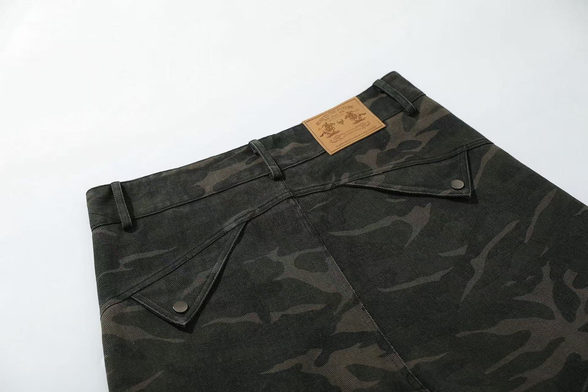 Camo Wide-Leg Cargo Pants - OMYGOODS