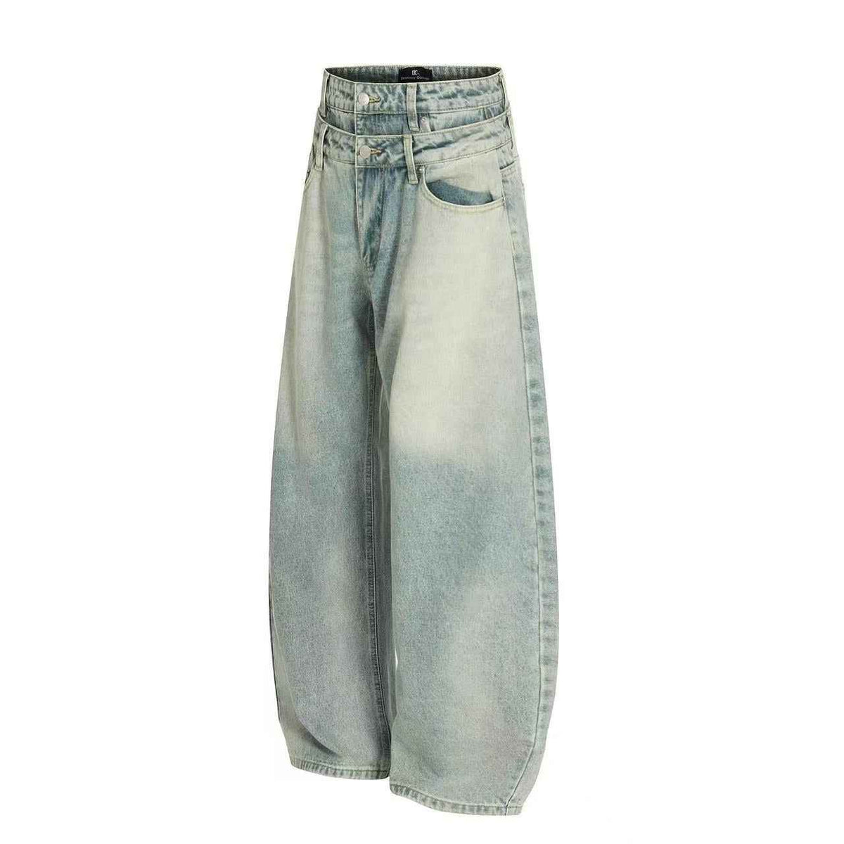 Retro Washed Wide-Leg Baggy Jeans