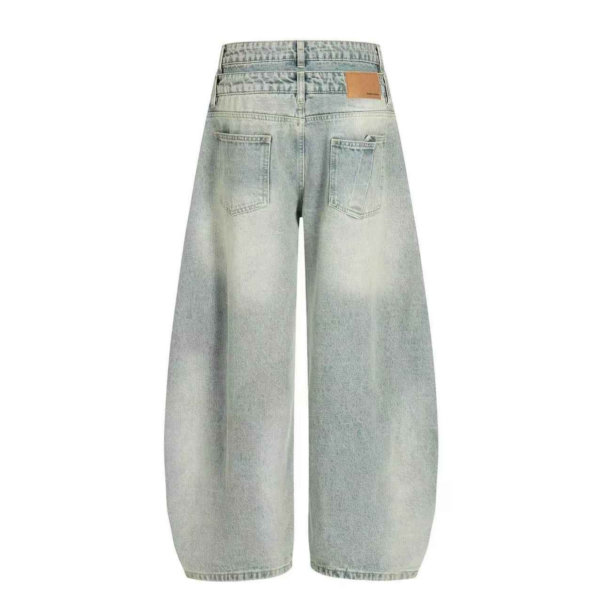 Retro Washed Wide-Leg Baggy Jeans
