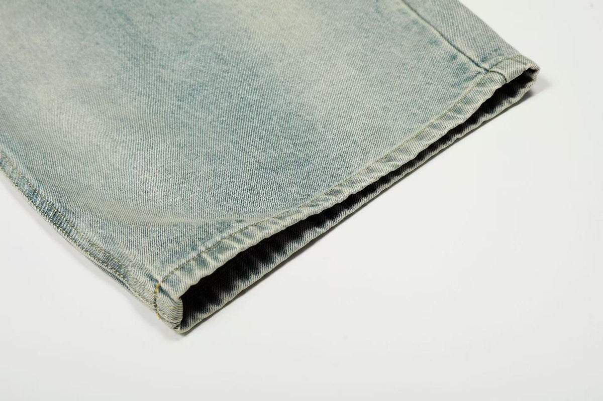 Retro Washed Wide-Leg Baggy Jeans - OMYGOODS