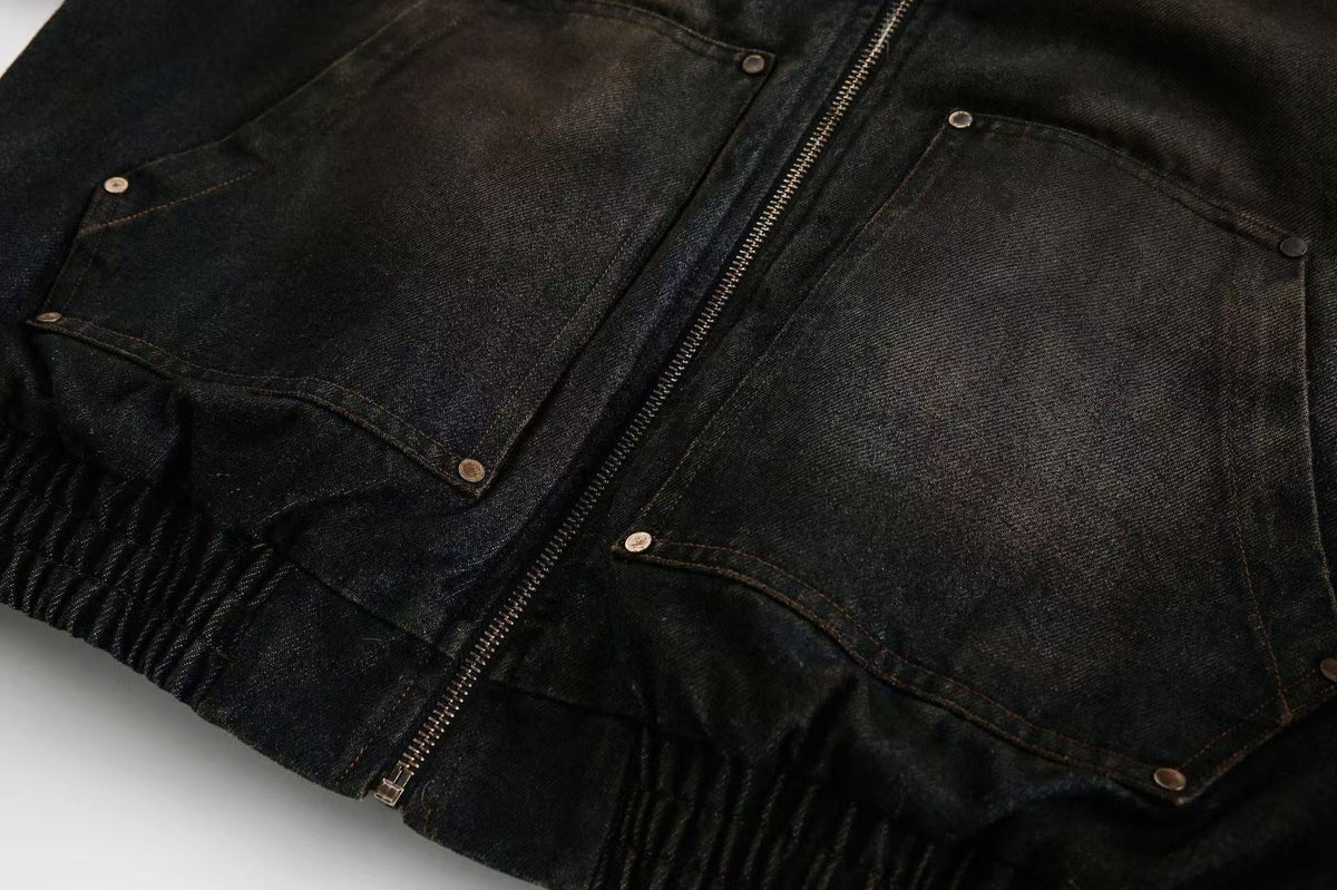 Vintage Washed Sherpa-Lined Denim Jacket - OMYGOODS