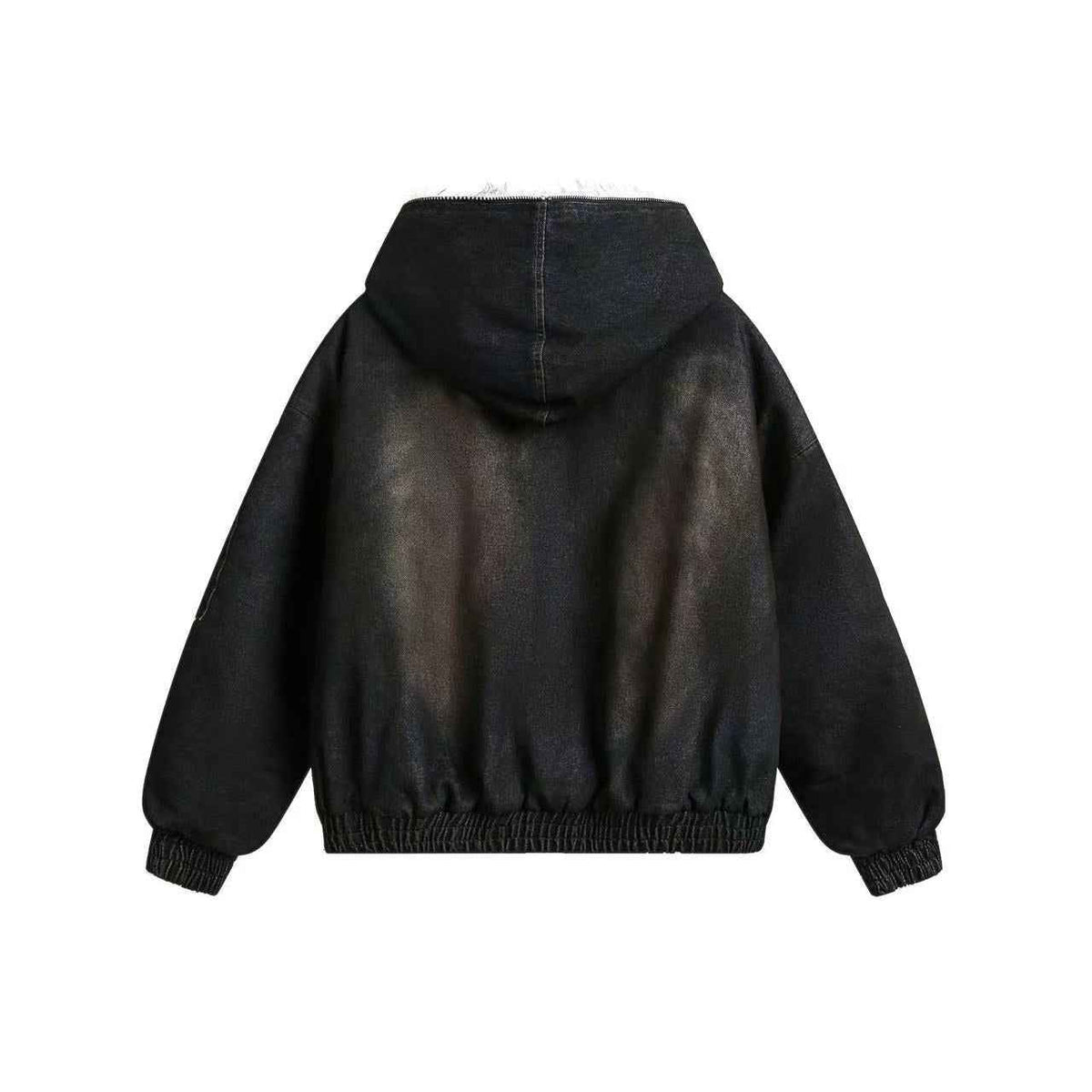 Vintage Washed Sherpa-Lined Denim Jacket for Cozy Comfort