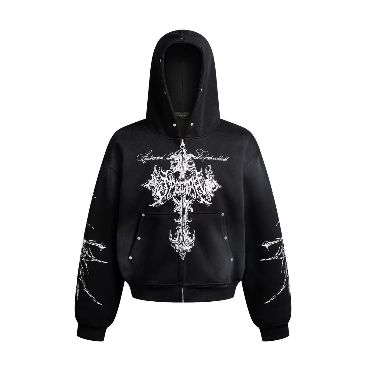 Wasteland Style Dirty Washed Zip-Up Hoodie - OMYGOODS