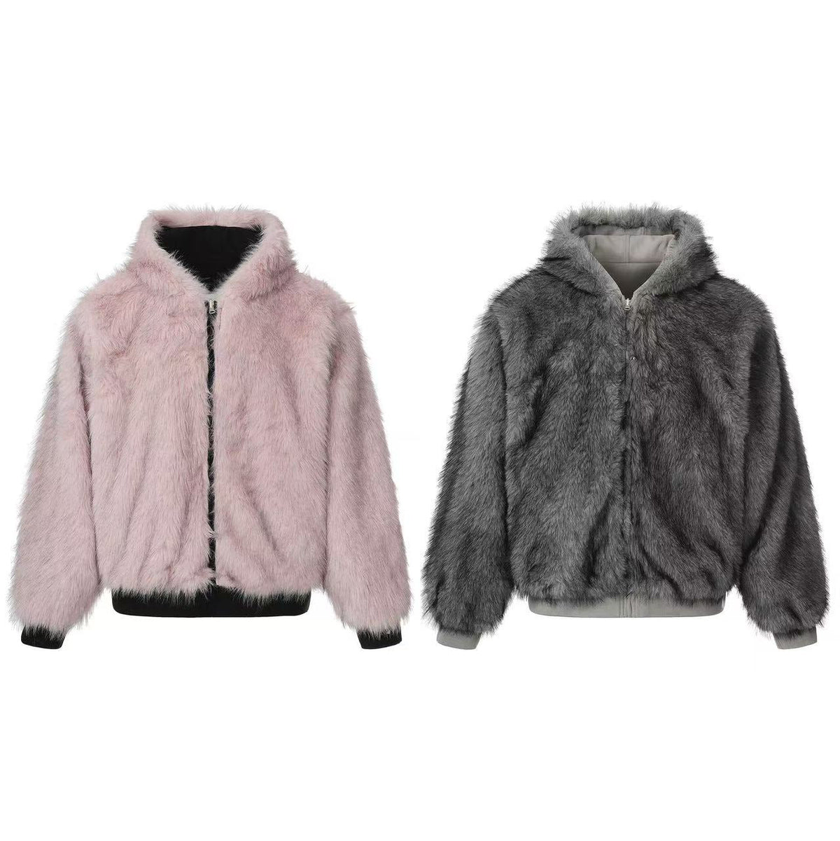 Faux Fur Old-Money Reversible Hooded Coat - OMYGOODS