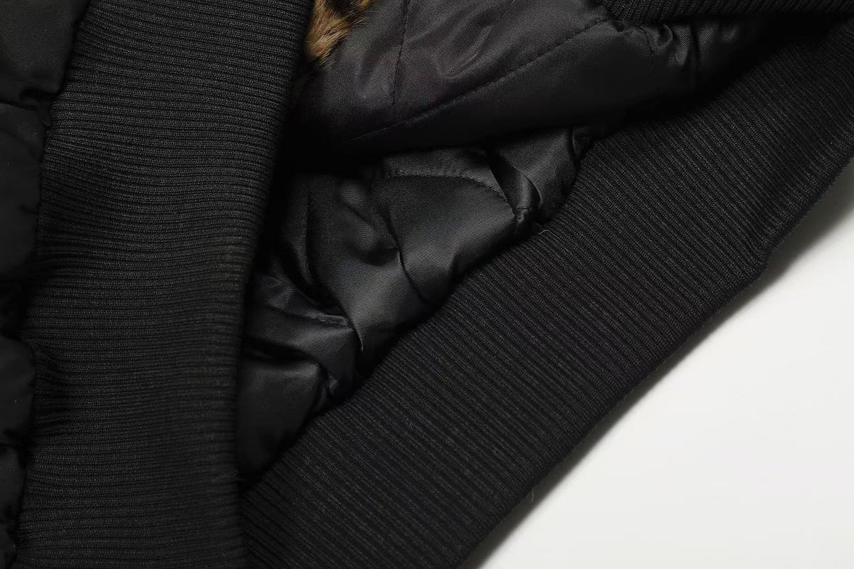 Faux Fur Leopard-Print-Lined Hooded Jacket - OMYGOODS