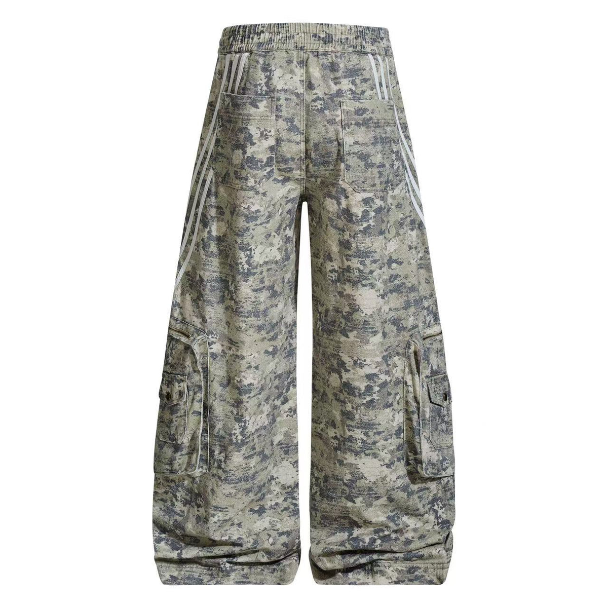 Multi-Pocket Camo Wide-Leg Cargo Pants - OMYGOODS
