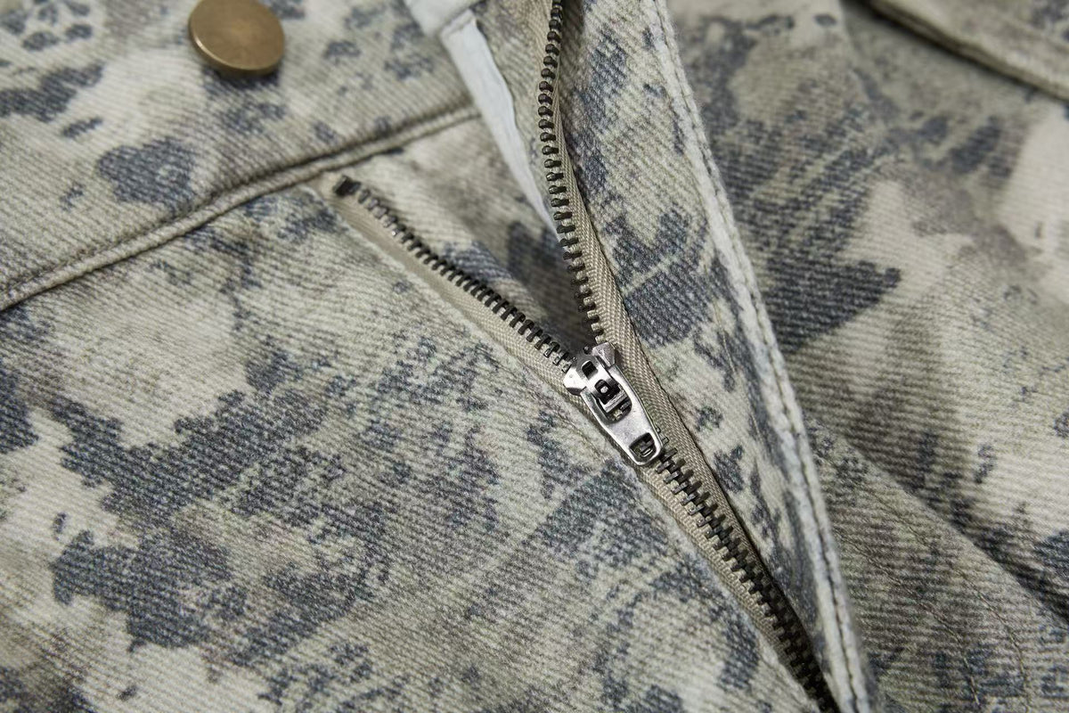 Multi-Pocket Camo Wide-Leg Cargo Pants - OMYGOODS
