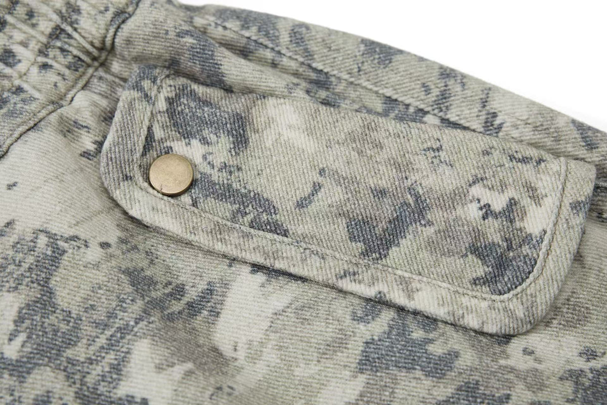 Multi-Pocket Camo Wide-Leg Cargo Pants - OMYGOODS