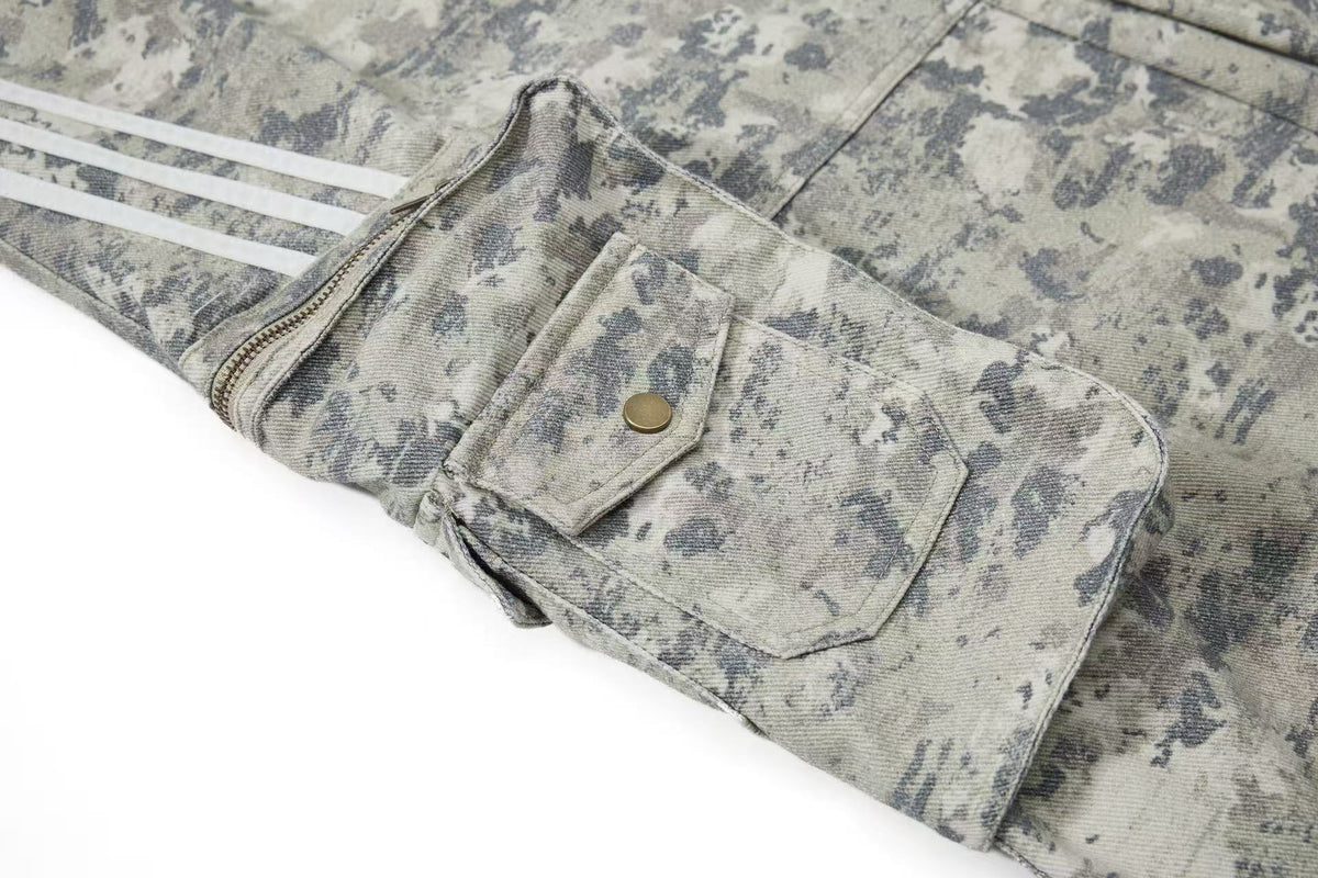 Multi-Pocket Camo Wide-Leg Cargo Pants - OMYGOODS