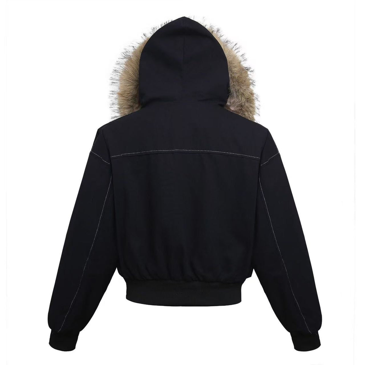 Vintage Top-Stitch Paneled Padded Hooded Jacket - OMYGOODS