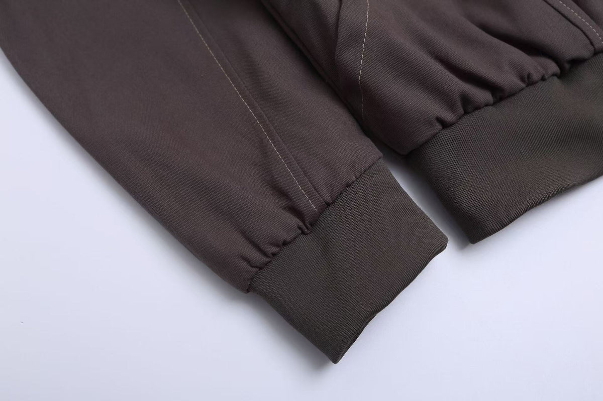 Vintage Top-Stitch Paneled Padded Hooded Jacket - OMYGOODS