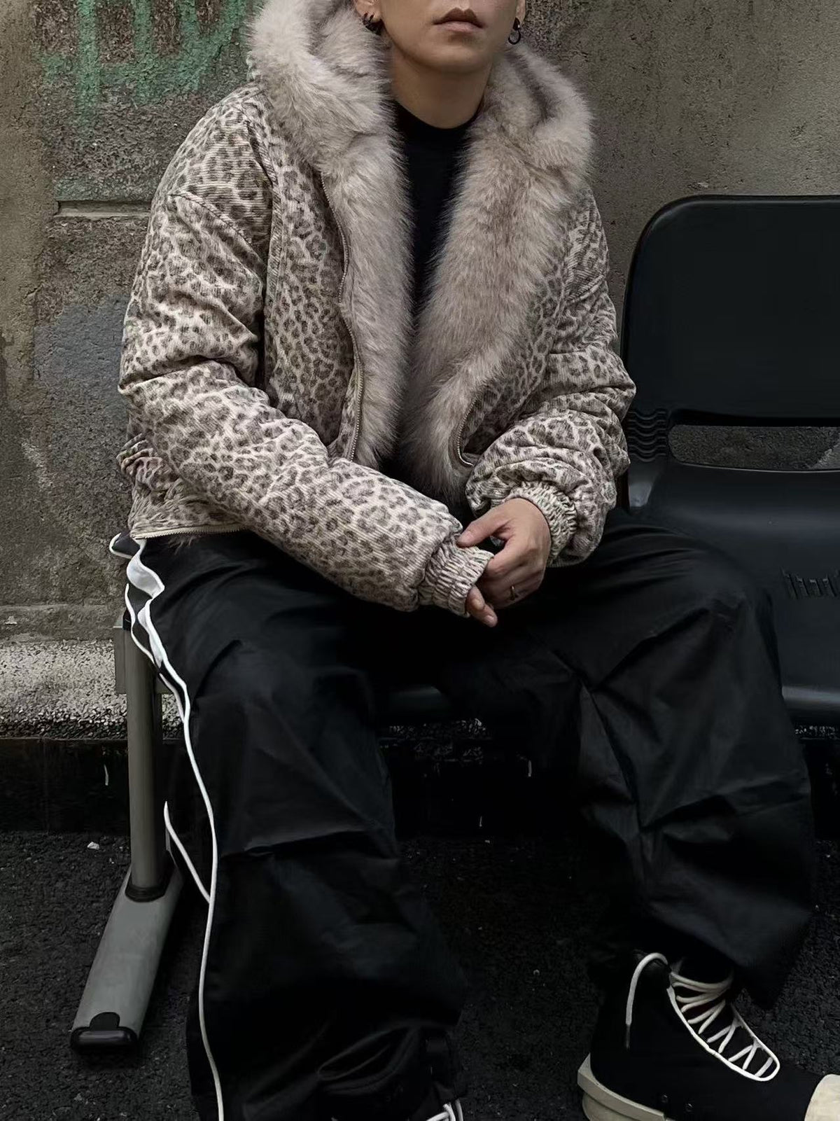 Leopard-Print Faux-Fur Hooded Jacket - OMYGOODS