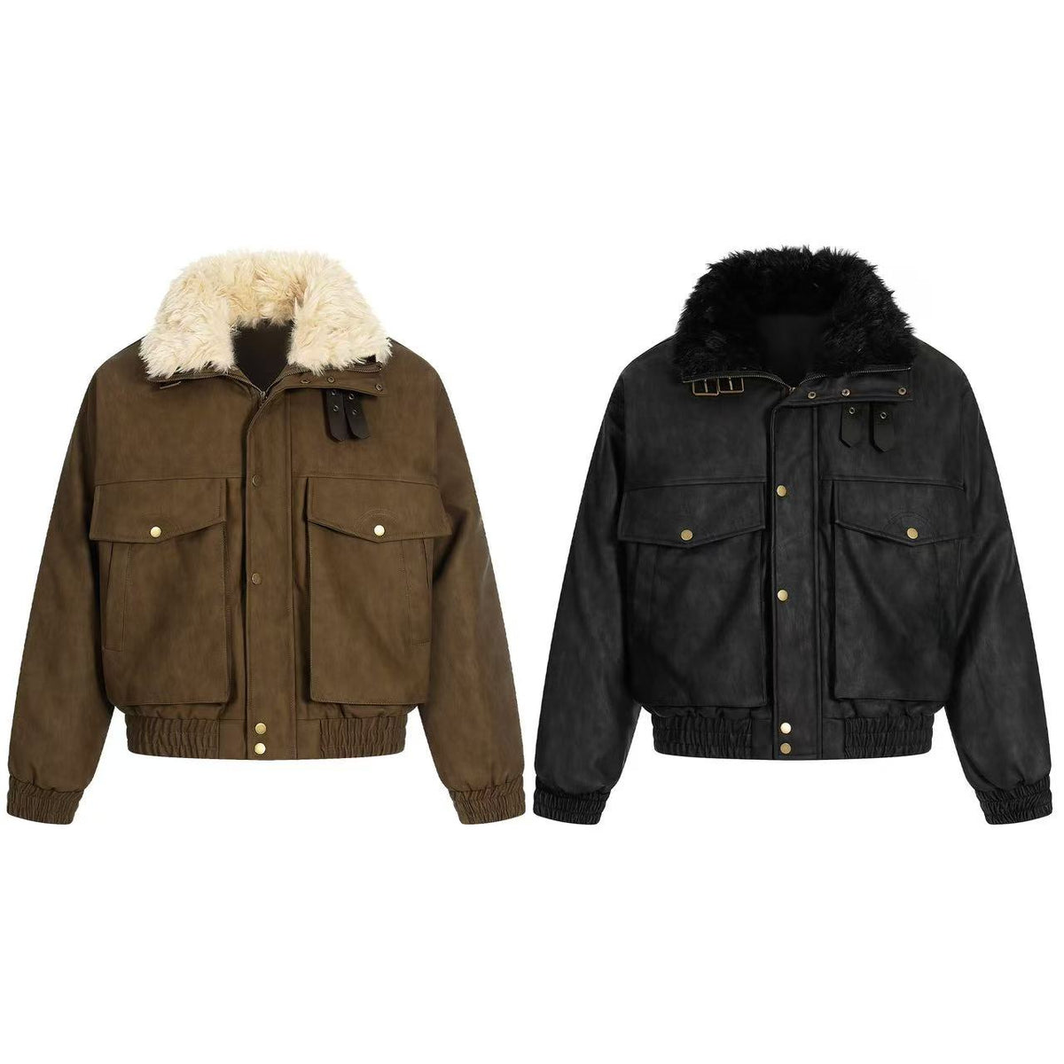 PU Leather Bomber Jacket - OMYGOODS
