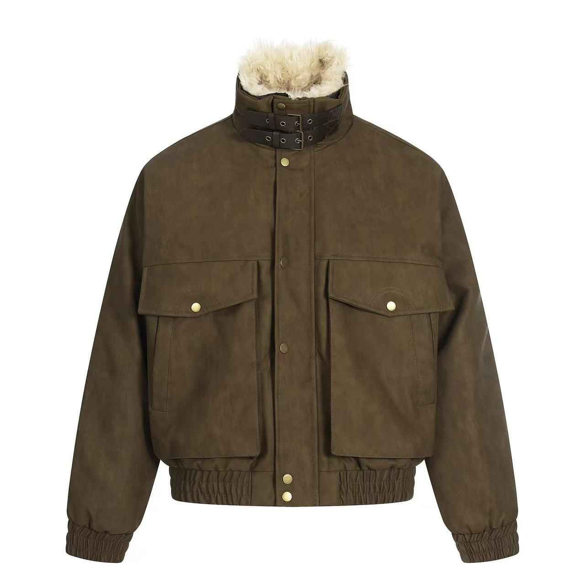 PU Leather Bomber Jacket