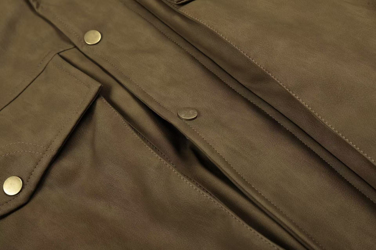 PU Leather Bomber Jacket - OMYGOODS