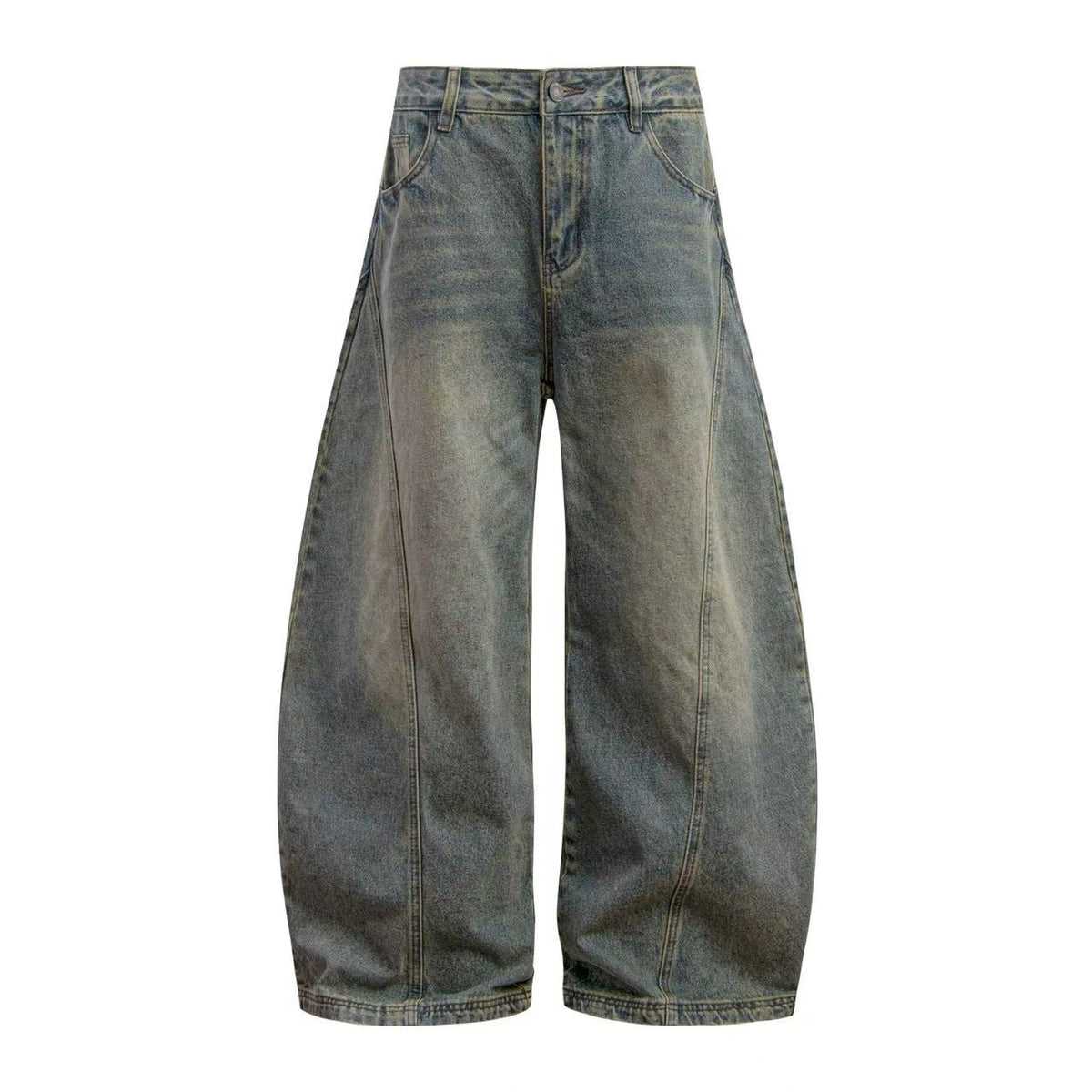 Washed Wide-Leg Baggy Jeans - OMYGOODS