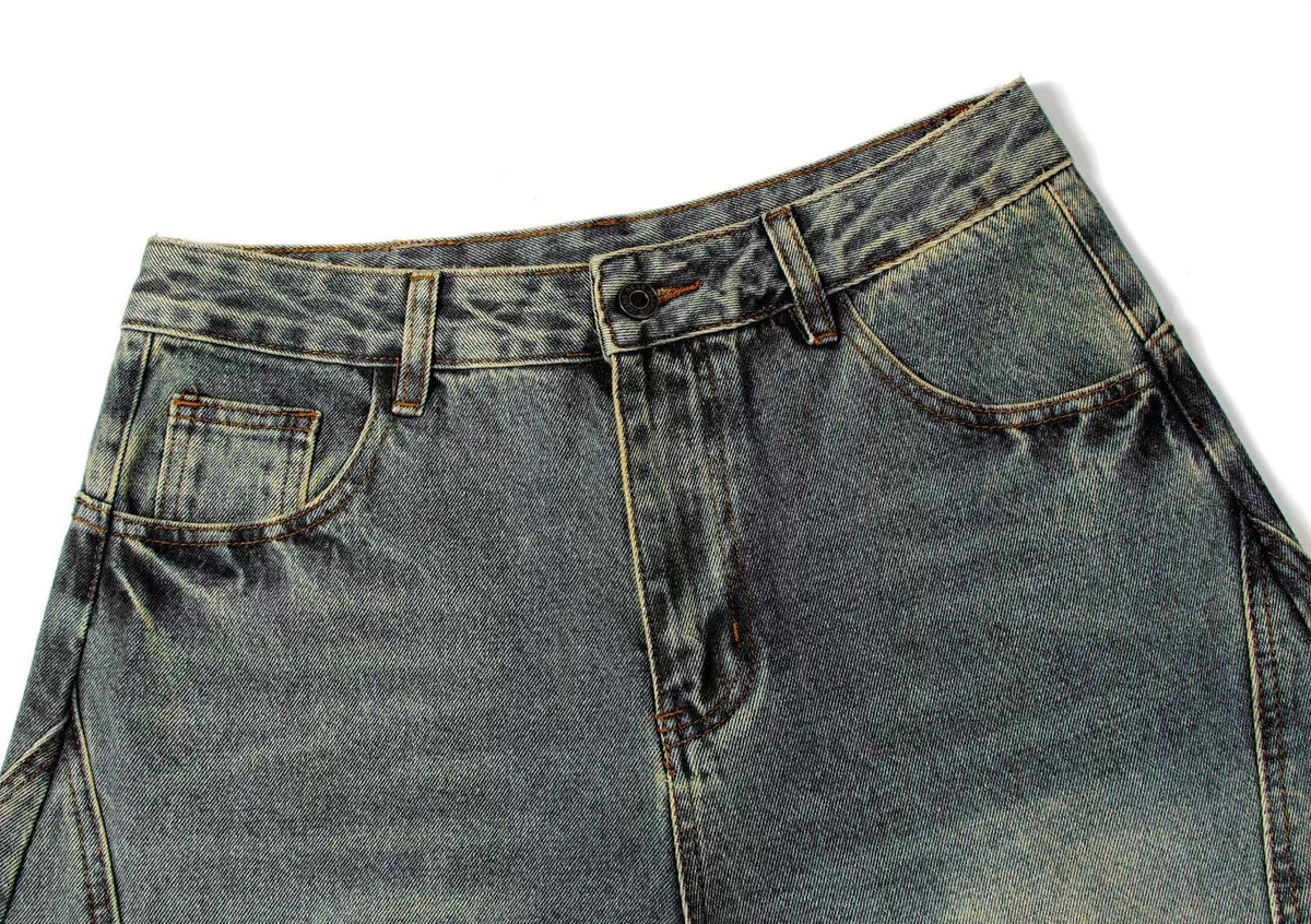 Washed Wide-Leg Baggy Jeans - OMYGOODS