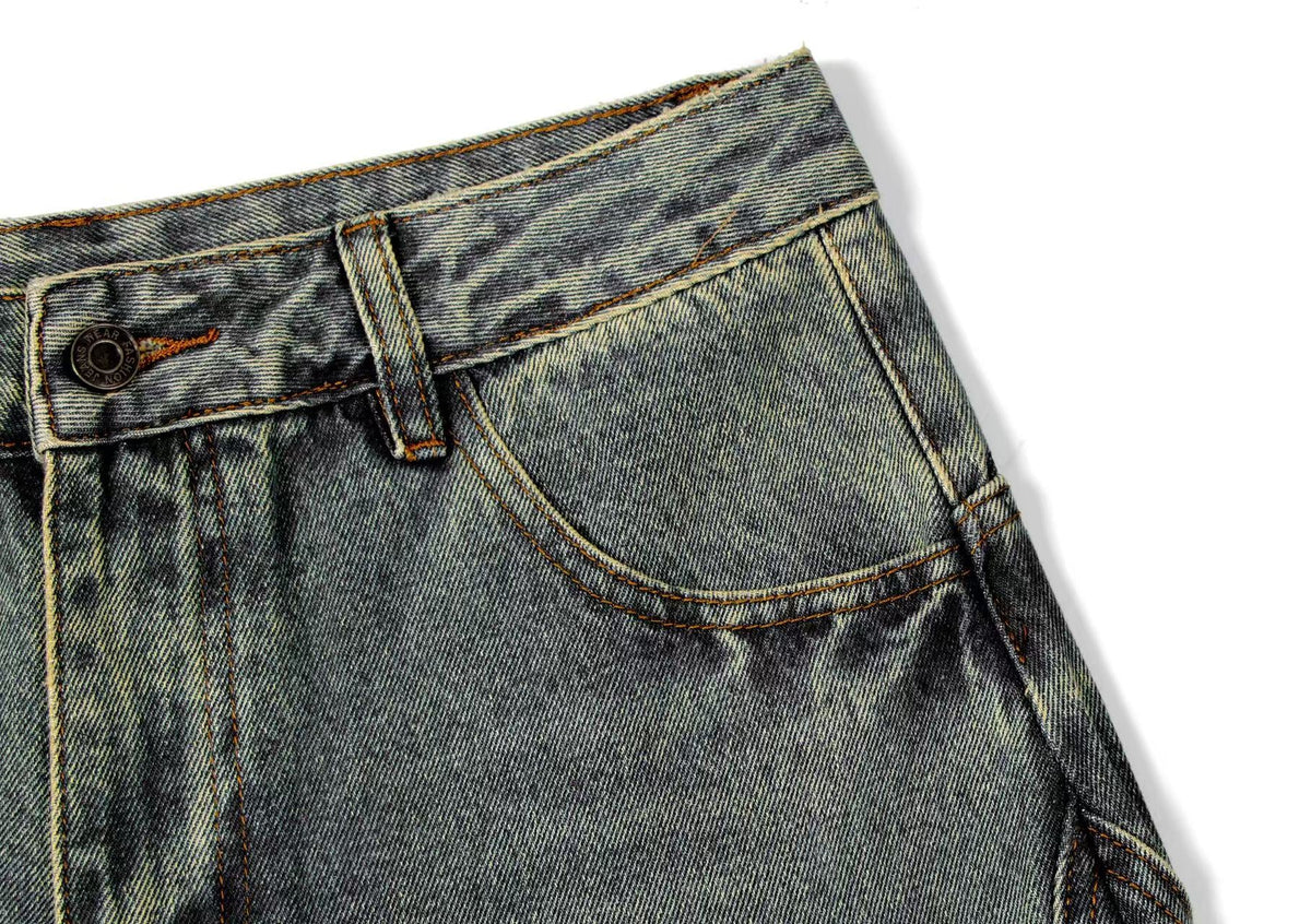 Washed Wide-Leg Baggy Jeans - OMYGOODS