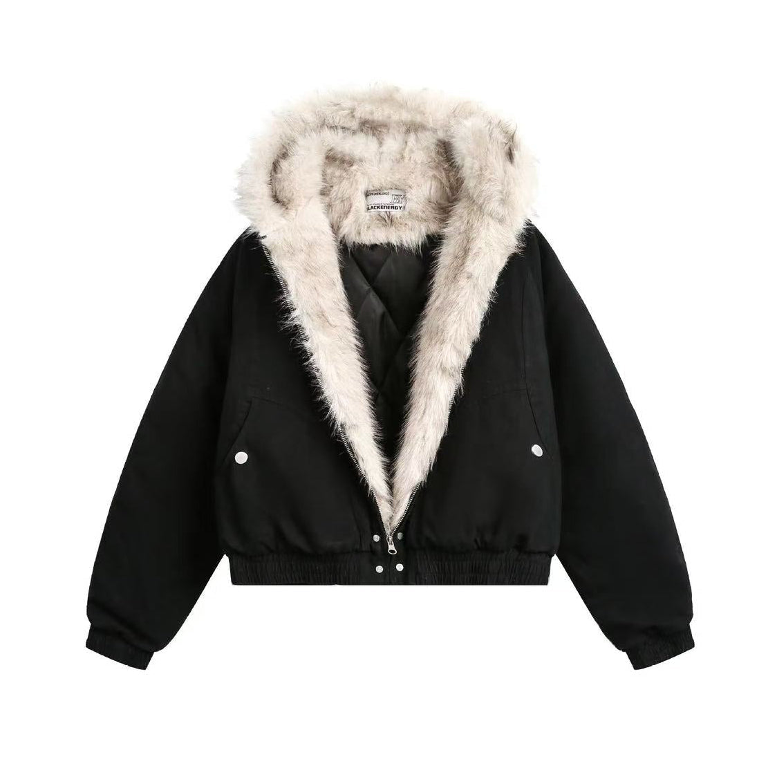Clean-Fit Faux-Fur Hooded Jacket - OMYGOODS