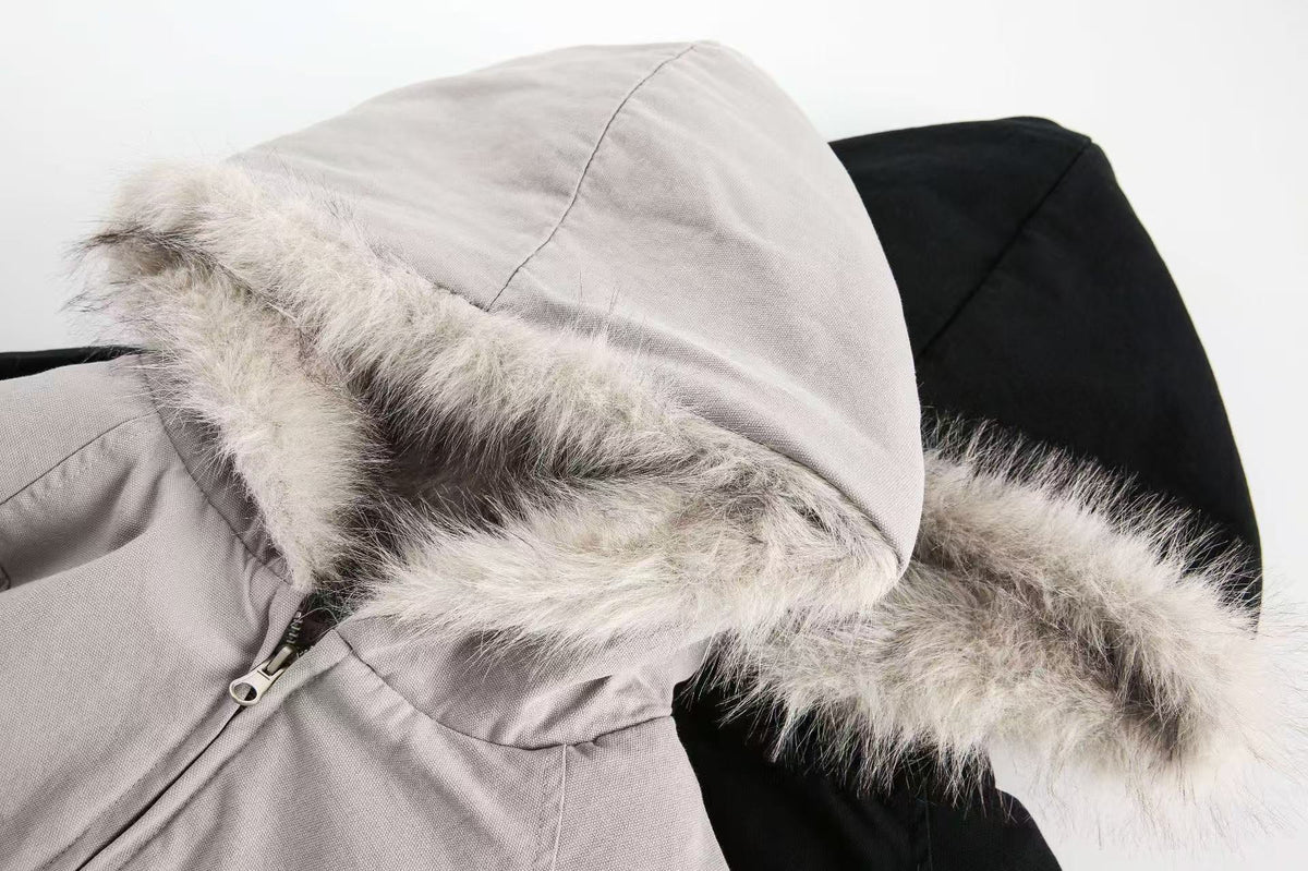 Clean-Fit Faux-Fur Hooded Jacket - OMYGOODS