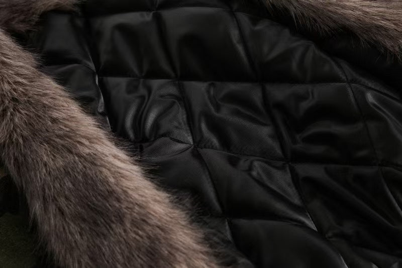 Vintage Camo Fur Collar Hooded Jacket - OMYGOODS
