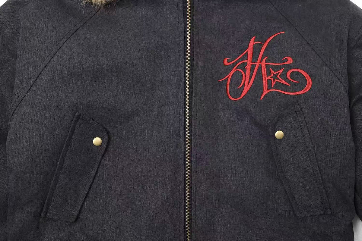 Vintage Fur Collar Hooded Jacket - OMYGOODS