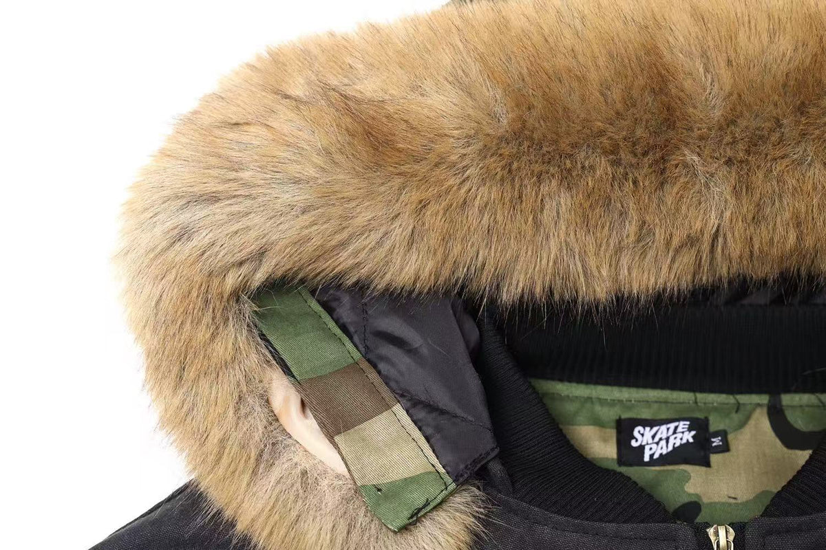 Vintage Fur Collar Hooded Jacket - OMYGOODS