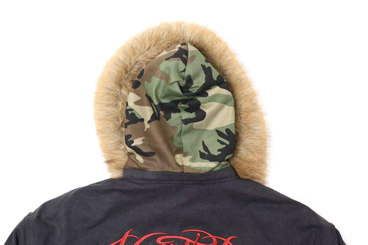 Vintage Fur Collar Hooded Jacket - OMYGOODS