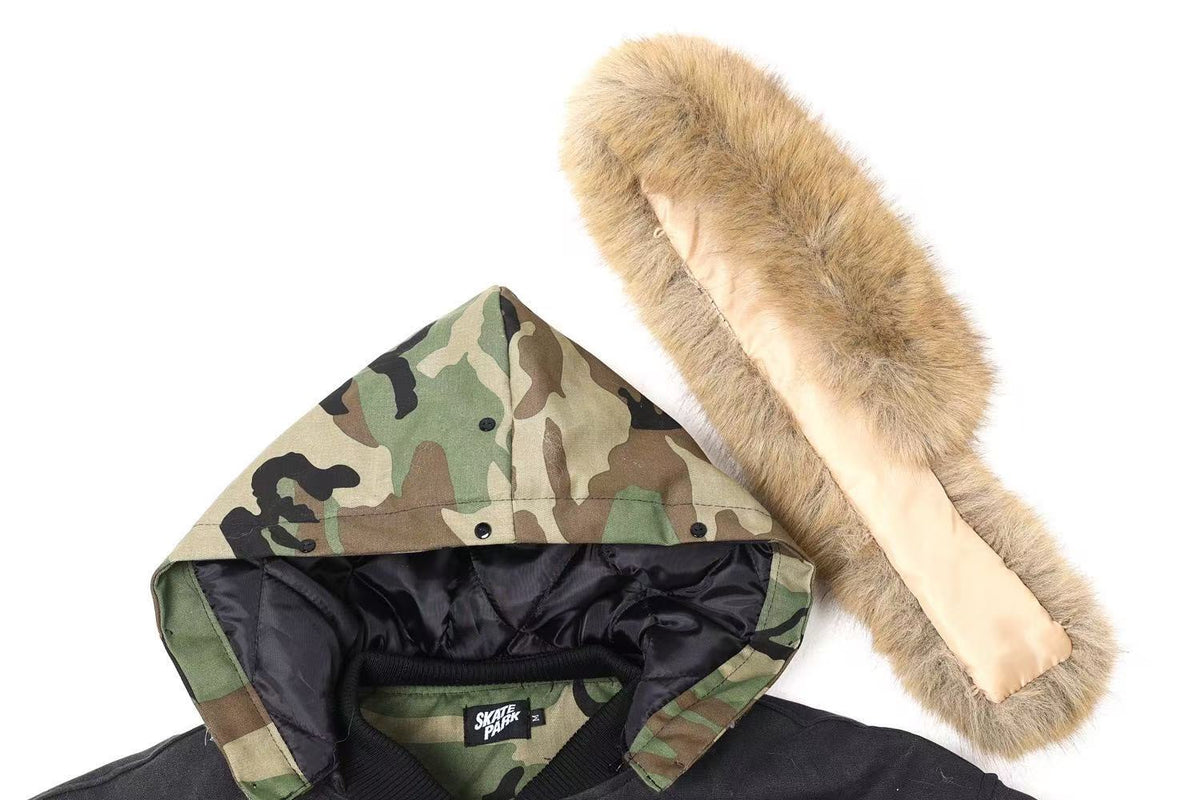 Vintage Fur Collar Hooded Jacket - OMYGOODS