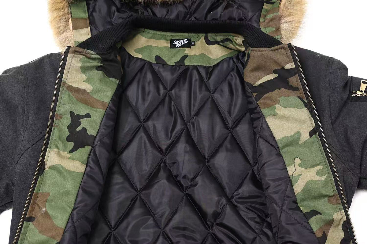 Vintage Fur Collar Hooded Jacket - OMYGOODS