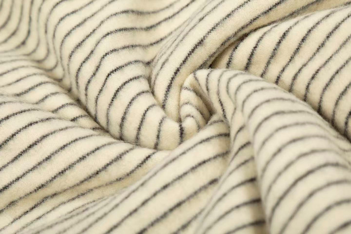 Striped Faux-Fur Collar Hooded Jacket - OMYGOODS