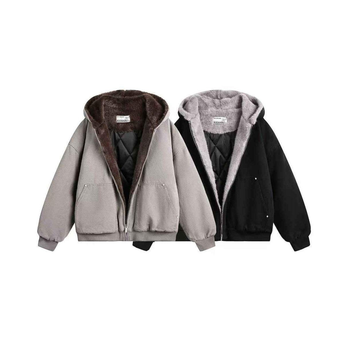 Clean-Fit Faux-Fur Hooded Jacket
