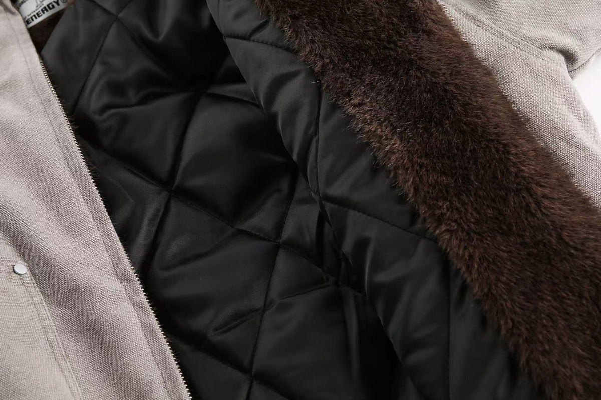 Clean-Fit Faux-Fur Hooded Jacket - OMYGOODS