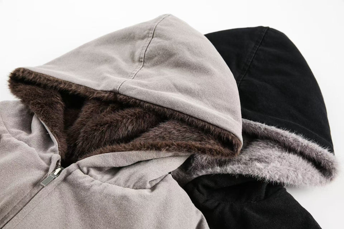 Clean-Fit Faux-Fur Hooded Jacket - OMYGOODS