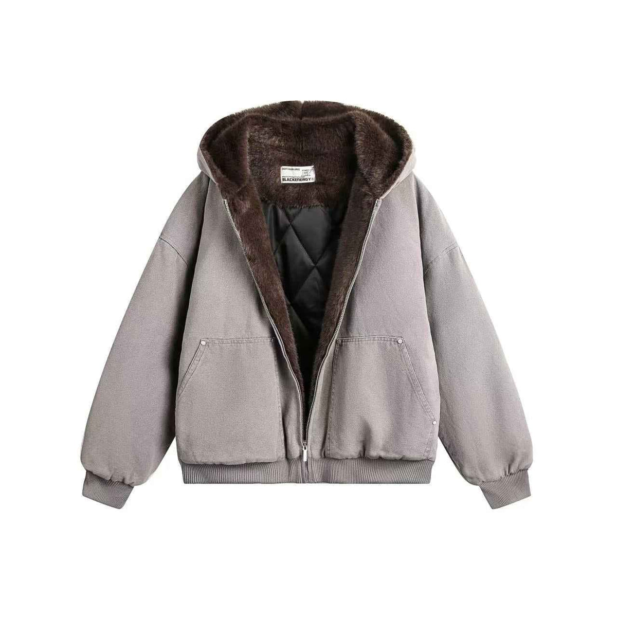 Clean-Fit Faux-Fur Hooded Jacket