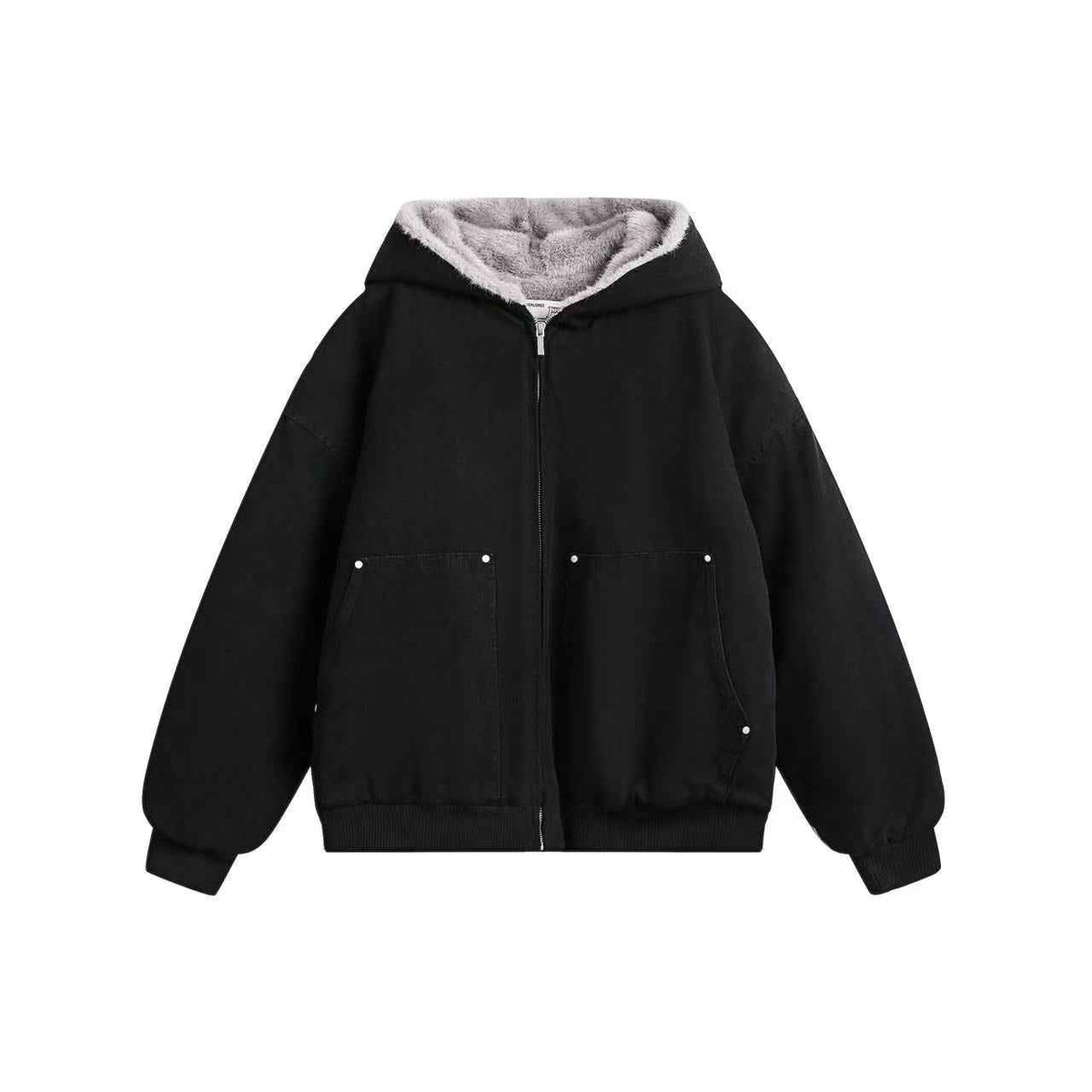 Clean-Fit Faux-Fur Hooded Jacket