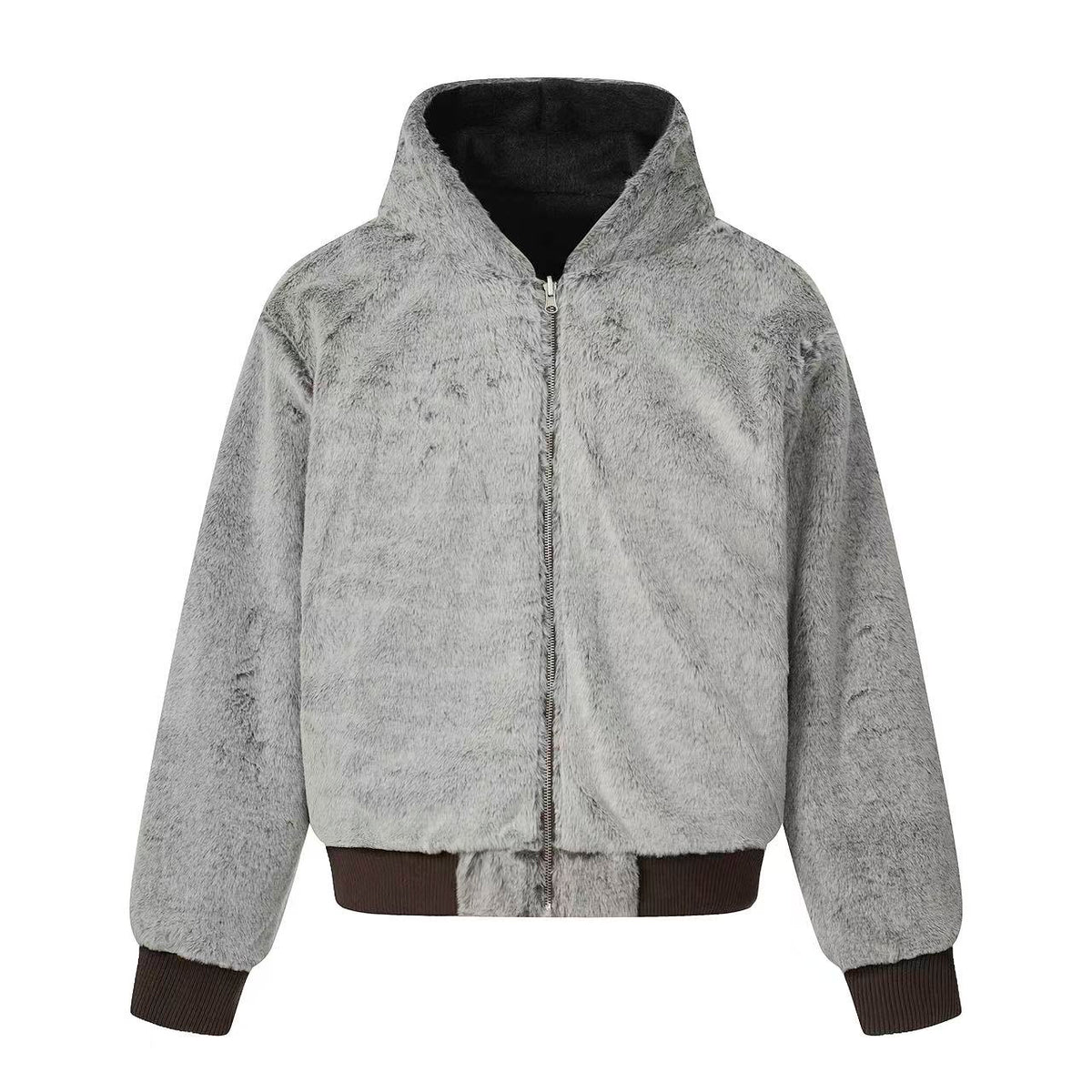Faux Fur Old-Money Reversible Hooded Coat - OMYGOODS