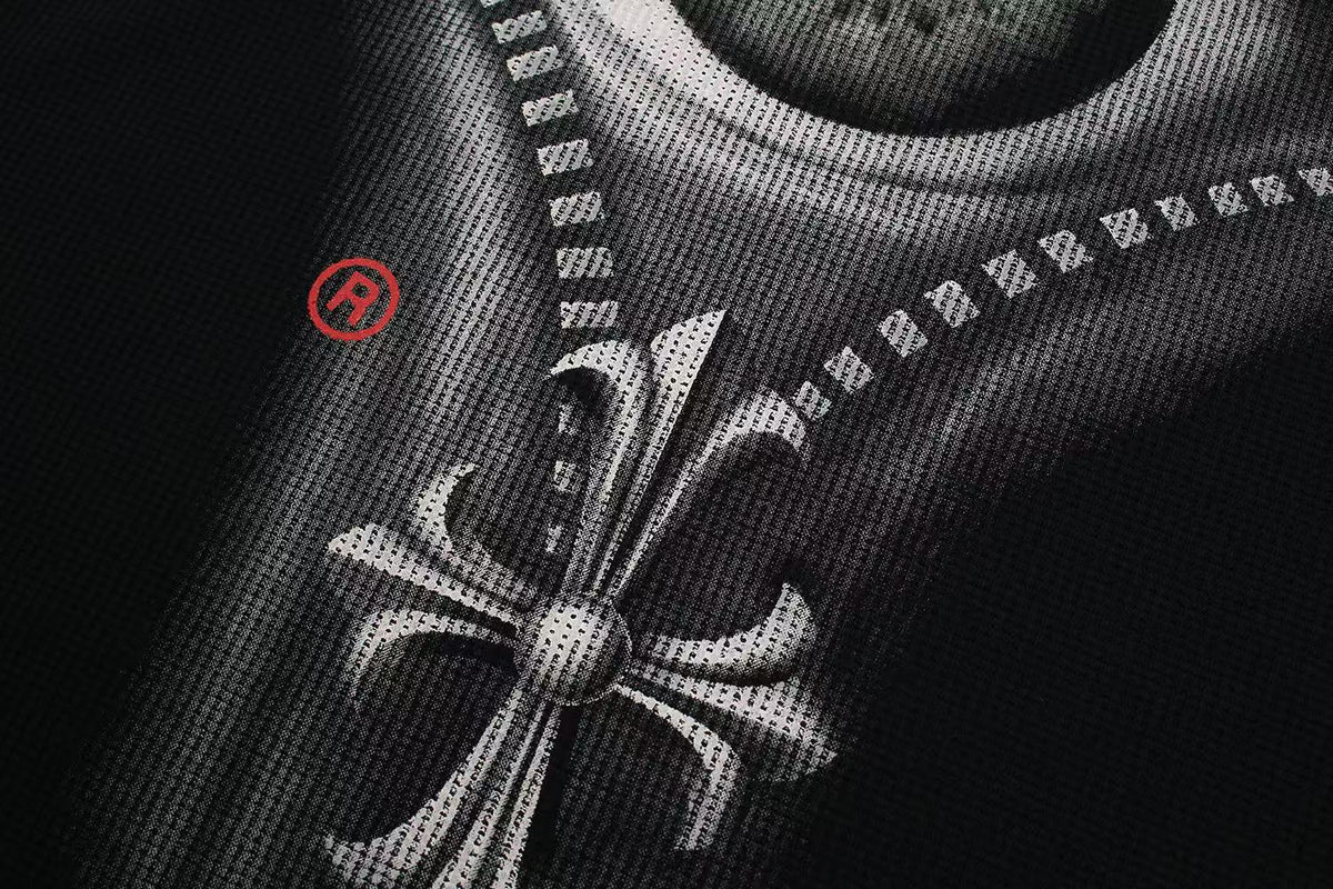 Dark Eye 3D Print Waffle Knit Long Sleeve - OMYGOODS