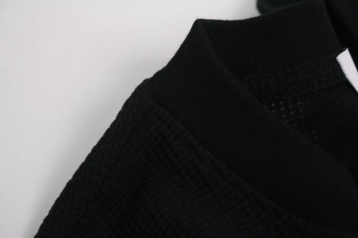 Dark Eye 3D Print Waffle Knit Long Sleeve - OMYGOODS