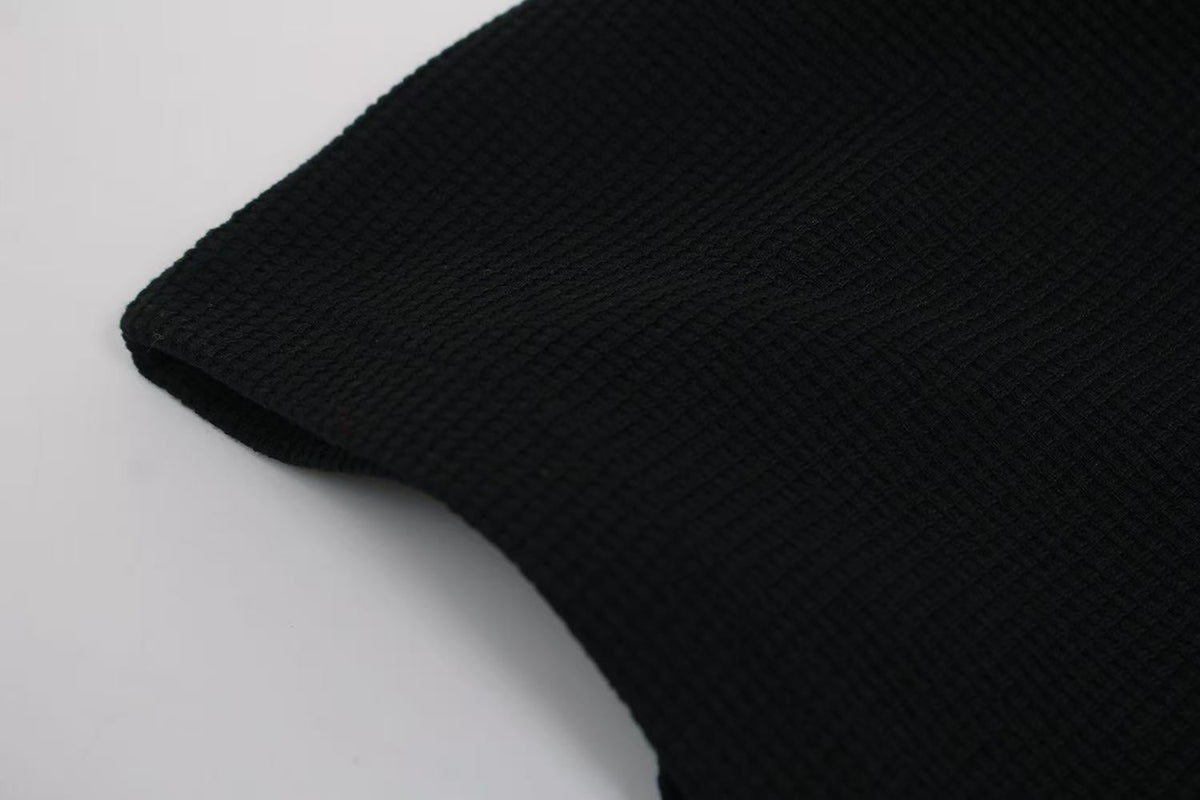 Dark Eye 3D Print Waffle Knit Long Sleeve - OMYGOODS