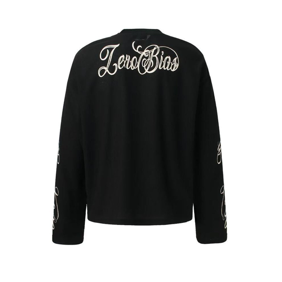 Streetwear Typography Waffle Knit Long Sleeve - OMYGOODS