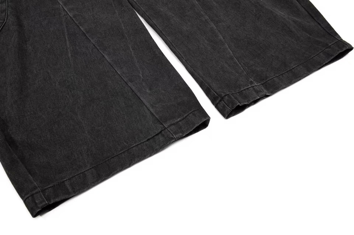Vintage Button-Flap Wide-Leg Cargo Pants - OMYGOODS