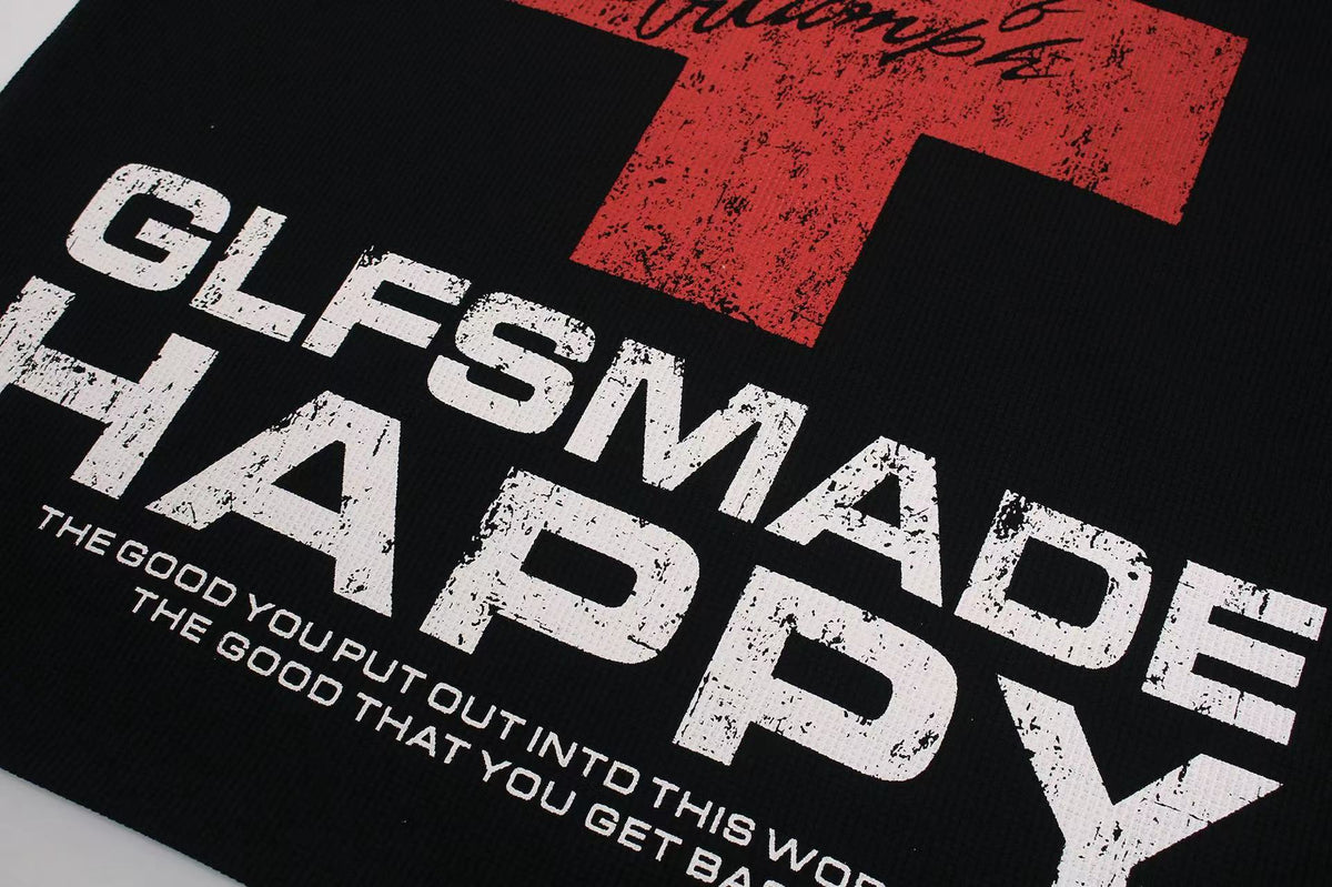 Streetwear Red Cross Print Short Sleeve - OMYGOODS