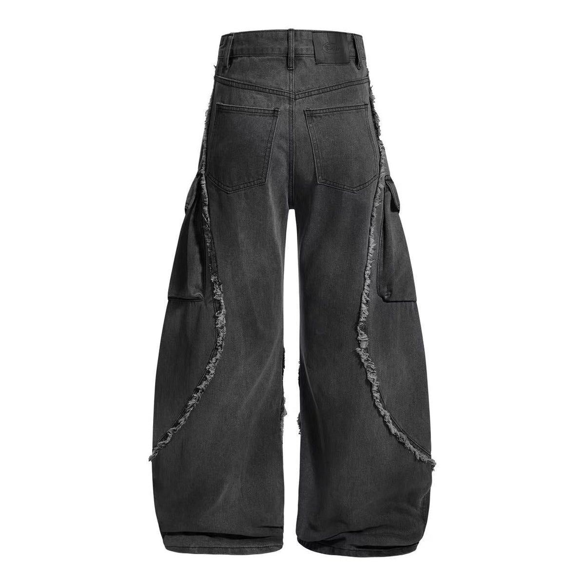 Distressed Stitch Wide-Leg Jeans - OMYGOODS