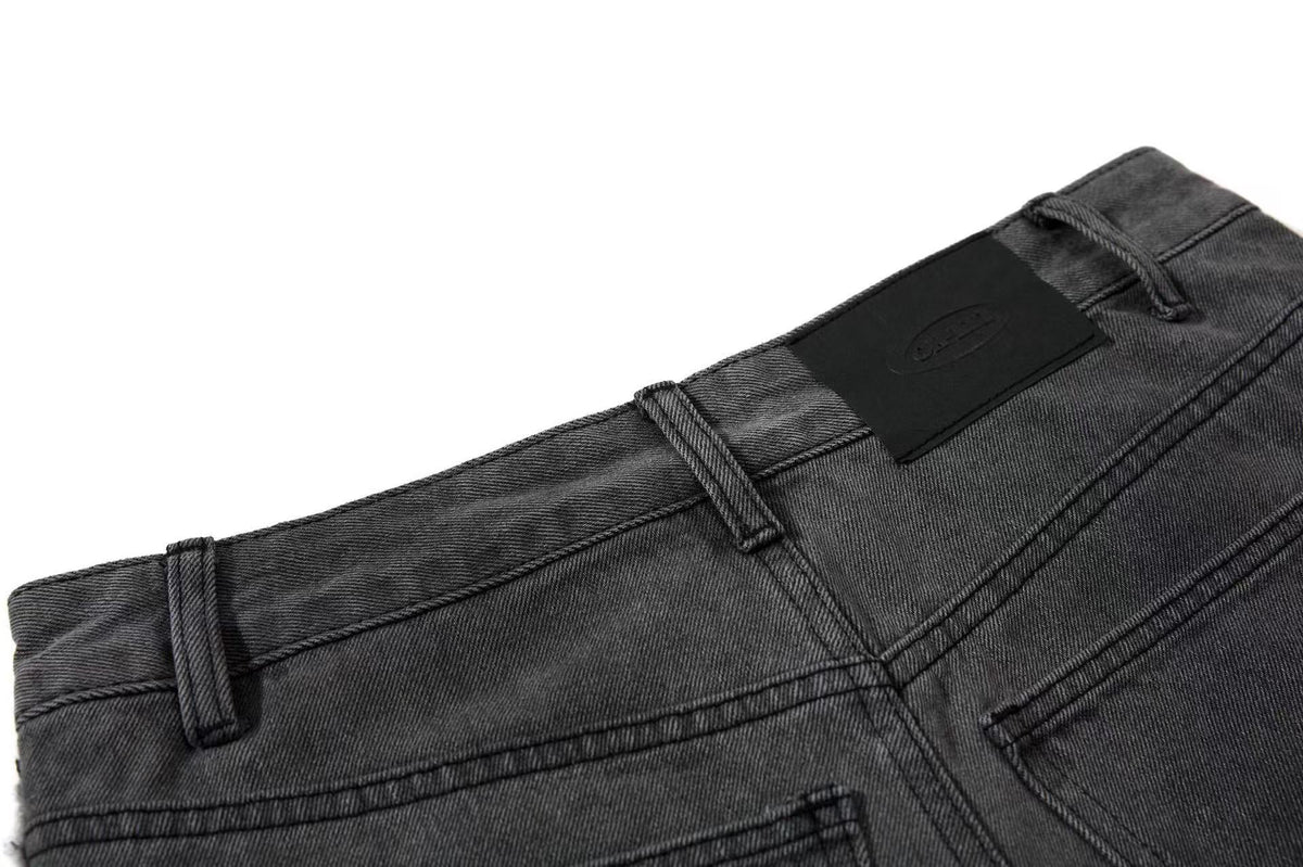 Distressed Stitch Wide-Leg Jeans - OMYGOODS